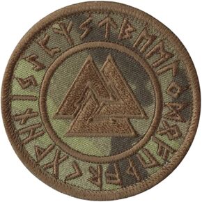 متوافق مع Valknut Viking Norse Runic الوثني Odin Odin God Rune Morale Tactical Patch (Multicam)