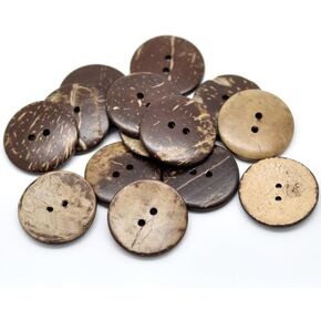 100pc 7/8 "(23mm) أزرار خياطة جوز الهند بني 2 ثقوب [منتج Office]
