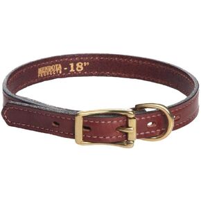 Mendota Pet Leather Standard Collar - Dog Collar - Made in The USA - Chestnut, 3/4 in x 16 in
