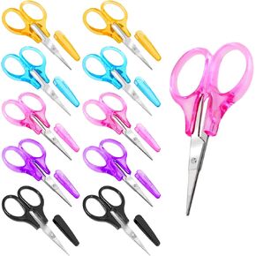10 PCS مقص صغير مقص 3.5 "مقطورة سفر ميني مع غطاء واقي تفاصيل الدقة قطع كل غرض للتطريز ، الكروشيه ، الغزل ، الخياطة ، الحياكة