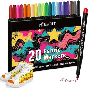 Fabric Markers Permanent for Clothes, 40 Colors Fine Tips Paint Pens for Clothing Canvas Tote Bags T-Shirt and Shoes, Non Toxic Ink for Kids and Adults