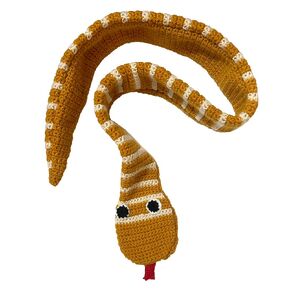 BIBITIME Knitted Scarf Funny Animal Shaped Handmade Creative Winter Warm Neckerchief (One Size, Ginger)