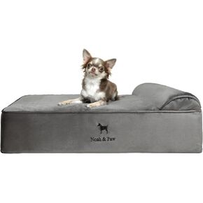 سرير الكلب Noah & Paw XL ، 45 × 35 × 11 بوصة ، وأسرة الكلاب الكبيرة العظمية ، ورغوة ذاكرة قشر البيض مملوءة بهلام تبريد ، ومقاوم للماء ، وماكينة قابلة للغسل ، وتشمل الغطاء الداخلي (مجموعة مخملية)