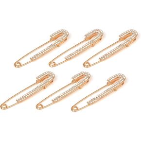 Women's Brooches Pins Decorative Safety Pins for Clothes,Gold Silver Large Safety Pin Charms Fashion Accessories Ideal for Hats and Outfits Elegant Dress Clips(Silver)
