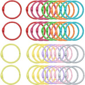 Harfington 120pcs Binder Rings 1 بوصة ورقة رنين الورقة الفضفاضة خواتم الكتب المعدنية ملونة حلقات أوراق فضفاضة لبطاقات الفهرس حلقات دفتر مفاتيح مفاتي