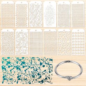 12pcs مقرات الملمس ، طبقات طبقات من الطوب الفهد ، طبقات مختلطة للرسوم وسائل الإعلام الطلاء لتصوير البطاقات لصنع البطاقات.