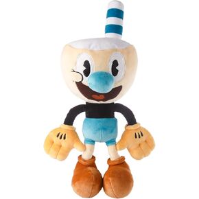 لعبة Mugman Plush - لعبة أفخم مقاس 15 بوصة - دمية محشوة ذات ناعمة فائقة وقابلة للتطبيق من عرض Cuphead! شخصية للأطفال والمشجعين من جميع الأعمار - مثالية لهواة الجمع واللاعبين - مرخصين رسميًا