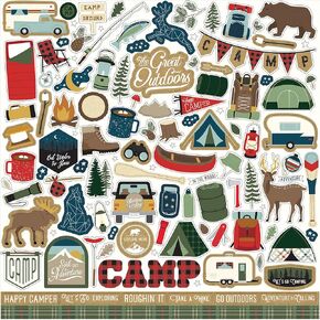 Echo Park Paper Co. Let's Go Camping Element Sticker, Multi