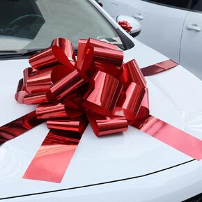 Big Car Bow Red Red ، 20 بوصة مستديرة الأقواس الحالية ، القوس عيد الميلاد ، القوس العملاق للسيارات ديكور منازل جديدة ، القوس الكبير القوس سيارة ضخمة للحاضر ، أقواس عيد الفصح للسيارات ، أقواس التفاف