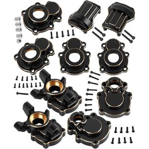 RC Brass Diff Cover و Counering Knuckle Coats & Outer Portal Housing Covers Parts Pridtrods Part for 1/10 FMS FCX10 RC Crawler