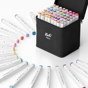 Alcohol Markers 80 Colors,Chisel & Fine Dual Tip Markers Set for Adults Kids,Permanent Markers Pens Coloring Alcohol Markers Perfect Halloween Christmas Gift for Painting Coloring Sketching