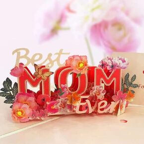 بطاقة عيد الأم منبثقة ، بطاقة عيد الأم ثلاثية الأبعاد لجدة أمي ، مضحك أفضل أمي هدية من زوج الابنة مع الابنة مع مظروف فارغة ملاحظة