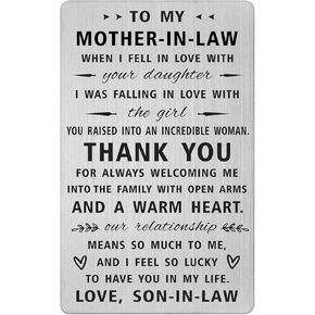 Yobent Mother In Law Mothers Day Card from Son In Law, Wallet Card from Groom, Mother of The Bride Gifts, Unique Mom of the Bride Wedding Day Gifts