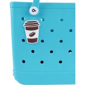Coffee Cup Charm Attachment for Bogg Bag, Insert Decorative Accessory for Beach Hand Bag and Tote