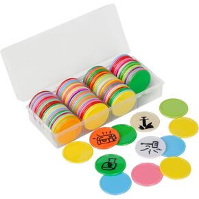 DND Wet & Dry Erase Tokens Set of 100 Colorful Blank Counters - 1.5" Customizable & Reusable Game Discs for Dungeons & Dragons, MTG, Bingo Clips and Any Tabletop RPGs