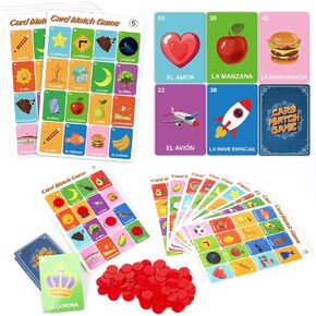 Bosctanuc Loteria Mexican Bingo ، المفردات الإسبانية Juegos de Mesa Bingo Games لتعلم رياض الأطفال التعلم الإسباني ، والتعلم في مرحلة ما قبل المدرسة ، وألعاب الطاولة العائلية