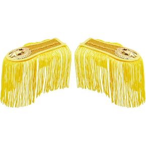 SUPERFINDINGS 1 Pair 2Pcs Gold Fringe Epaulettes Honor Guard Fringe Epaulet Orchestra Uniforms Shoulder Epaulettes Clothes Accessories for Halloween Cosplay Carnival Dress Up