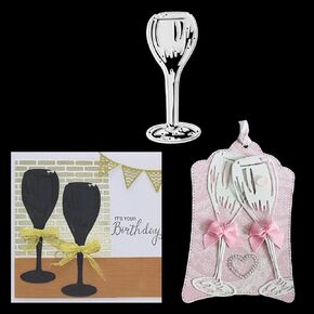 يموت النبيذ الزجاج المعدني القطع الشمبانيا مموت الفلوت قطع ل diy scrapbooking الألبوم الألبوم ورقة صياغة بطاقة الزخرفة
