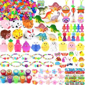 100 PCS Prected Easter Eggs مملوءة بالألعاب من الداخل للأطفال ، وصيد بيض عيد الفصح ، وحشو سلة ، ومملوءة بألعاب الحفلات للفتيان ، لوازم جائزة الفصول الدراسية