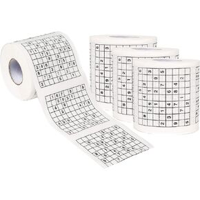 لفة من ورق التواليت Sudoku مناديل منديل مزحة الممزعة الفاحشة حفلة عيد ميلاد الفكرة (4 PK)