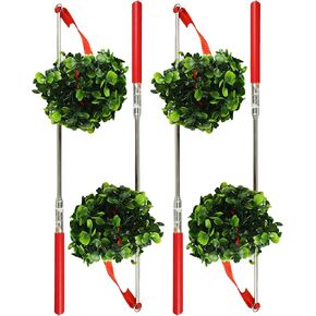 Black Duck Brand Set of 4 Extendable Mistletoe Rods - Great for Christmas Games and Gags! - Great Party Toy! (4)