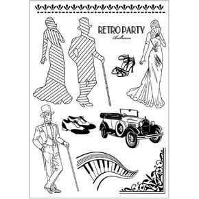 Arbuya Retro Style Lady Gentman Clear Clear Stamps لصنع البطاقات أو المجلات عتيقة طوابع مطاطية للسيليكون للسيليكون لزخرفة الحرف اليومية لمجلة Scrapbooking