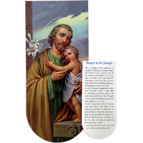 Needzo Foldable St Joseph The Protector Magnetic Bookmark for Men with Prayer on The Back, Religious Gifts for Catholic Fathers, 3 Inches