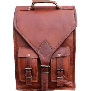jaald Convertible Leather 15.6" Laptop Bag Backpack Messenger Bag Office Briefcase