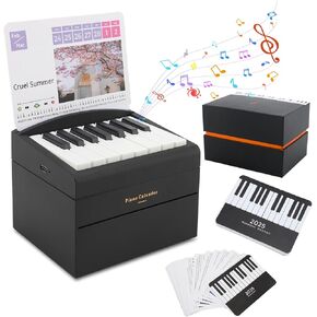 Piano Calendar 2025 Desk Calendar, Mini Piano Calendar with 52 Music Scores, Mini Desk Calendar in 27 Cards, Gifts for Swift Fans Home Decor (Swift 52 songs White) in Kuwait