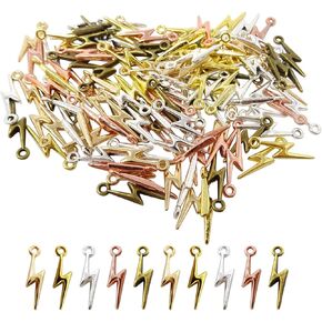 HONBAY 120PCS سحر البرق البرق قلادة MINI Flash Thunder Dangle سحر لاتخاذ قرار سوار القلادة مفاتيح صناعة المجوهرات (6 لون)