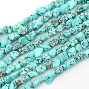 Blue Turquoise Gemstone Stone غير النظامية 11-14 ملم حبات فضفاضة حرة لصنع المجوهرات 15 بوصة (28-32pcs)