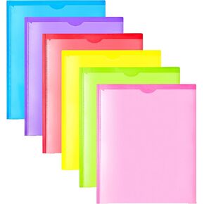 Heavy Duty Plastic Folders with Clear Front Pocket - 18PCS, 3 Pockets Folders with 3 Holes Fits 3 Ring Binder, Includes Card Slot, for Letter Size Sheets, Assorted Bright Colors