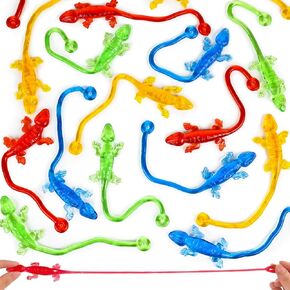 Lovestown 32pcs السحالي اللاصقة الملونة ، ألعاب Lizards Sticky Sticky Sticky Fingers لصالح الحفلات ، حشو حقيبة Goodie ، حشو بيض عيد الفصح