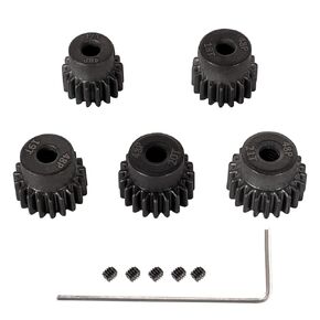 Pinion Gear Set,48P Pinion Gear Set,48 Pitch Pinion Gear Set 3.175mm Shaft Hole 17T 18T 19T 20T 21T Pinion Gear with Screw Driver for RC Car