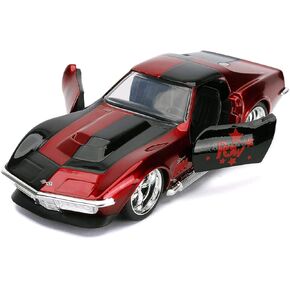 Jada Toys DC Comics 1:32 Harley Quinn 1969 Chevy Corvette Stingray Die-Cast ، ألعاب للأطفال والبالغين
