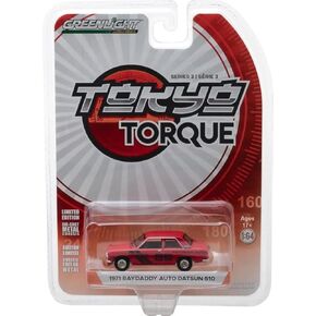 Greenlight 47010-E Tokyo Torque Series 3-1971 Datsun 510- #85 Raydaddy Auto 1/64 مقياس