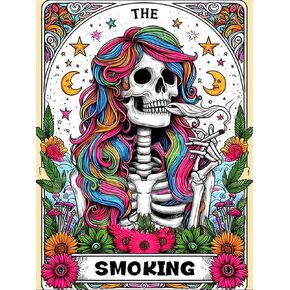 Meothan Diamond Painting Kits for Adults, 5D DIY Skull Diamond Art Kits for Adults Beginners, Diamond Dots Kits Gem Arts Crafts for Living Room Bedroom Offices Home Wall Decor 12X16 Inch
