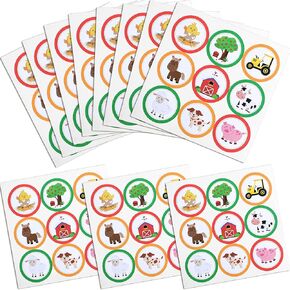 180 Pieces Farm Animals Stickers Animal Themed Labels Farm Party Favor Decors for Birthday Baby Shower Thanksgiving Party Supplies, 9 Patterns