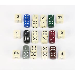 Bello Games Uria Stone Backgammon Dice Sets (Brown & Ivory ، Dice 5/8 "Doubler 3/4")
