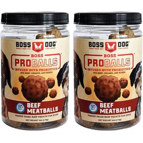 Boss Dog Boss Proballs Meatball Treats for Dogs & Cat, Beef Recipe, 6 oz Jar (Jar of 2)