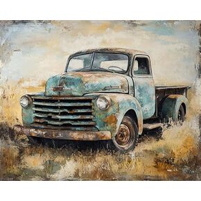 XTXGERL Vintage Car Paint by Numbers for Adults DIY Paint by Numbers Acrylic Painting Canvas Classic Cars Trucks Painting Kits Art 16" W x 20" L (Without Frame)