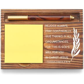 Christian Desk Organizer, Bible Verse Sticky Note Holder, Isaiah 41:10 Fear Not for I Am with You, Religious Gifts for Christians, Pastors, Church Leaders, Believers TZP102