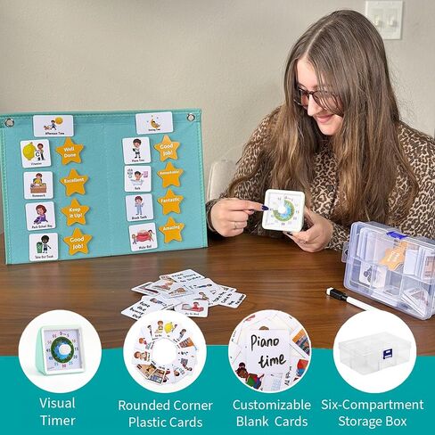 Kids Daily Routine Chart- Build Your Own Toddler Chore Chart- Visual Schedule for Kids Morning Bedtime Routine Chart | Behavior Chart for Kids at Home in Saudi Arabia
