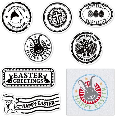 Happy Easter Eggs Bows Background Clear Stamps for Card Making and Paper Craft, Flower Background Clear Rubber Stamps for Easter Card Making Decoration and DIY Scrapbooking in Kuwait