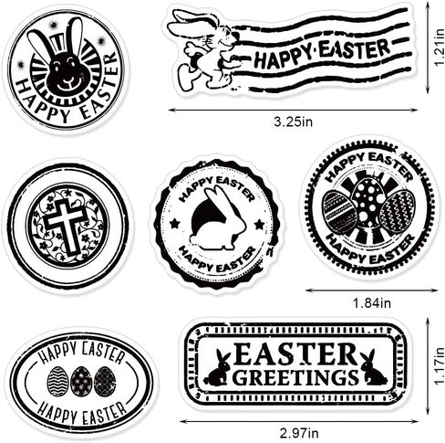 Happy Easter Eggs Bows Background Clear Stamps for Card Making and Paper Craft, Flower Background Clear Rubber Stamps for Easter Card Making Decoration and DIY Scrapbooking in Kuwait
