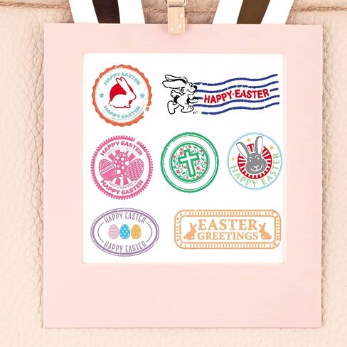 Happy Easter Eggs Bows Background Clear Stamps for Card Making and Paper Craft, Flower Background Clear Rubber Stamps for Easter Card Making Decoration and DIY Scrapbooking in Kuwait