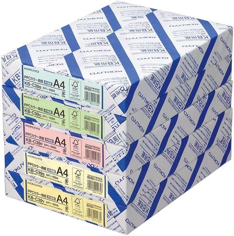 Kokuyo A4 Colored KB Paper, Paper Thickness 0.09 mm, 64gsm, 500 Sheets, FSC Certified, Blue, Japan Import (KB-C39B) in Saudi Arabia