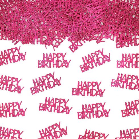 Pink Happy Birthday Confetti - Girl Birthday Party Decorations - Light Pink Glitter Scatters for Baby Girl Party Table Decor Supplies - 100PC in Saudi Arabia