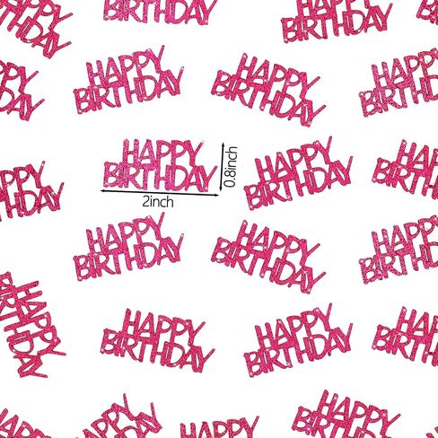 Pink Happy Birthday Confetti - Girl Birthday Party Decorations - Light Pink Glitter Scatters for Baby Girl Party Table Decor Supplies - 100PC in Saudi Arabia