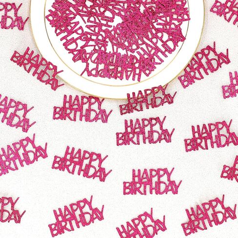 Pink Happy Birthday Confetti - Girl Birthday Party Decorations - Light Pink Glitter Scatters for Baby Girl Party Table Decor Supplies - 100PC in Saudi Arabia